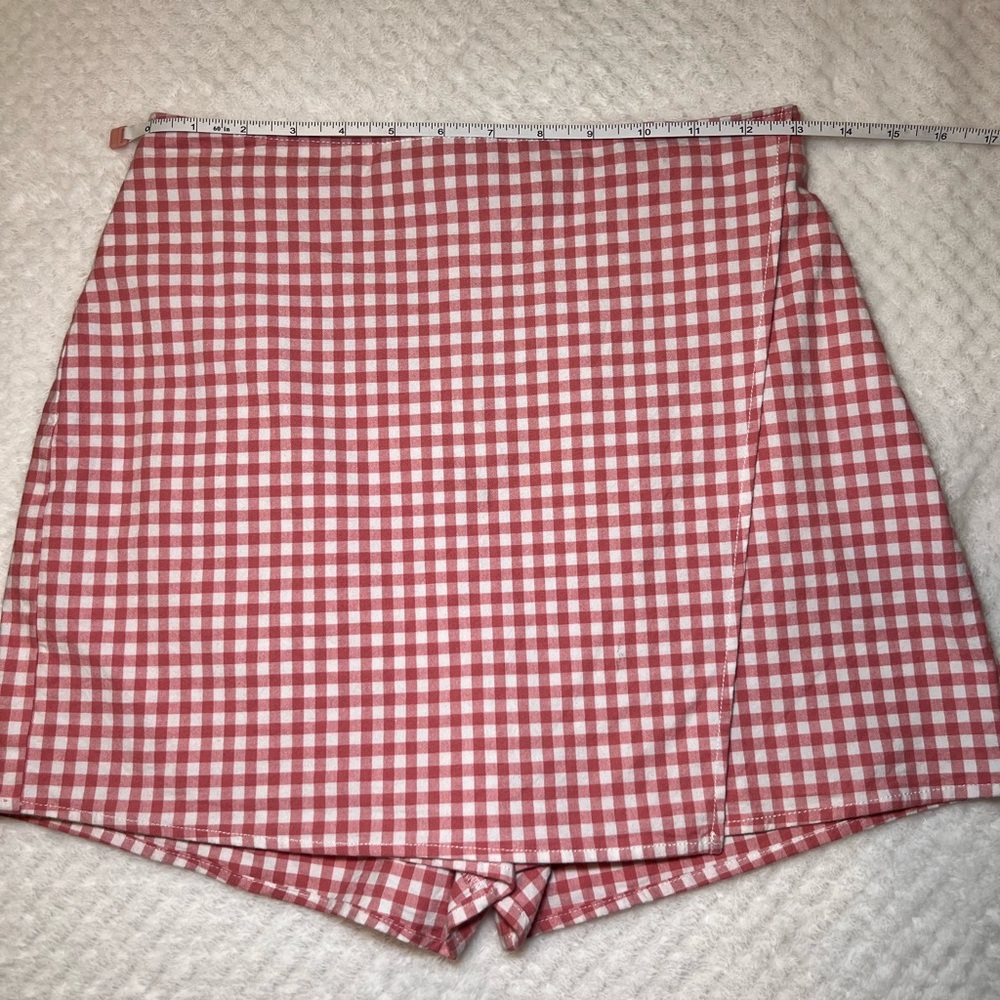 Hollister baby pink Gingham Women's Skort - Picture 5 of 8